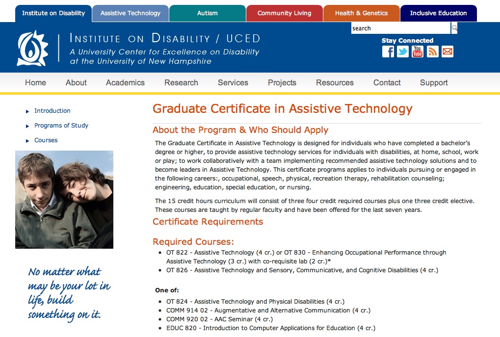 University Of New Hampshire Occupational Therapy Graduate Program