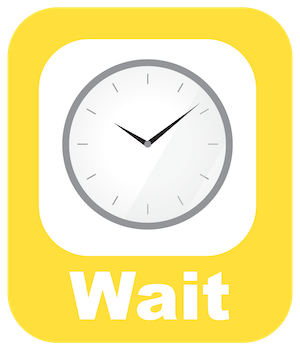 Yellow Wait Card Clock