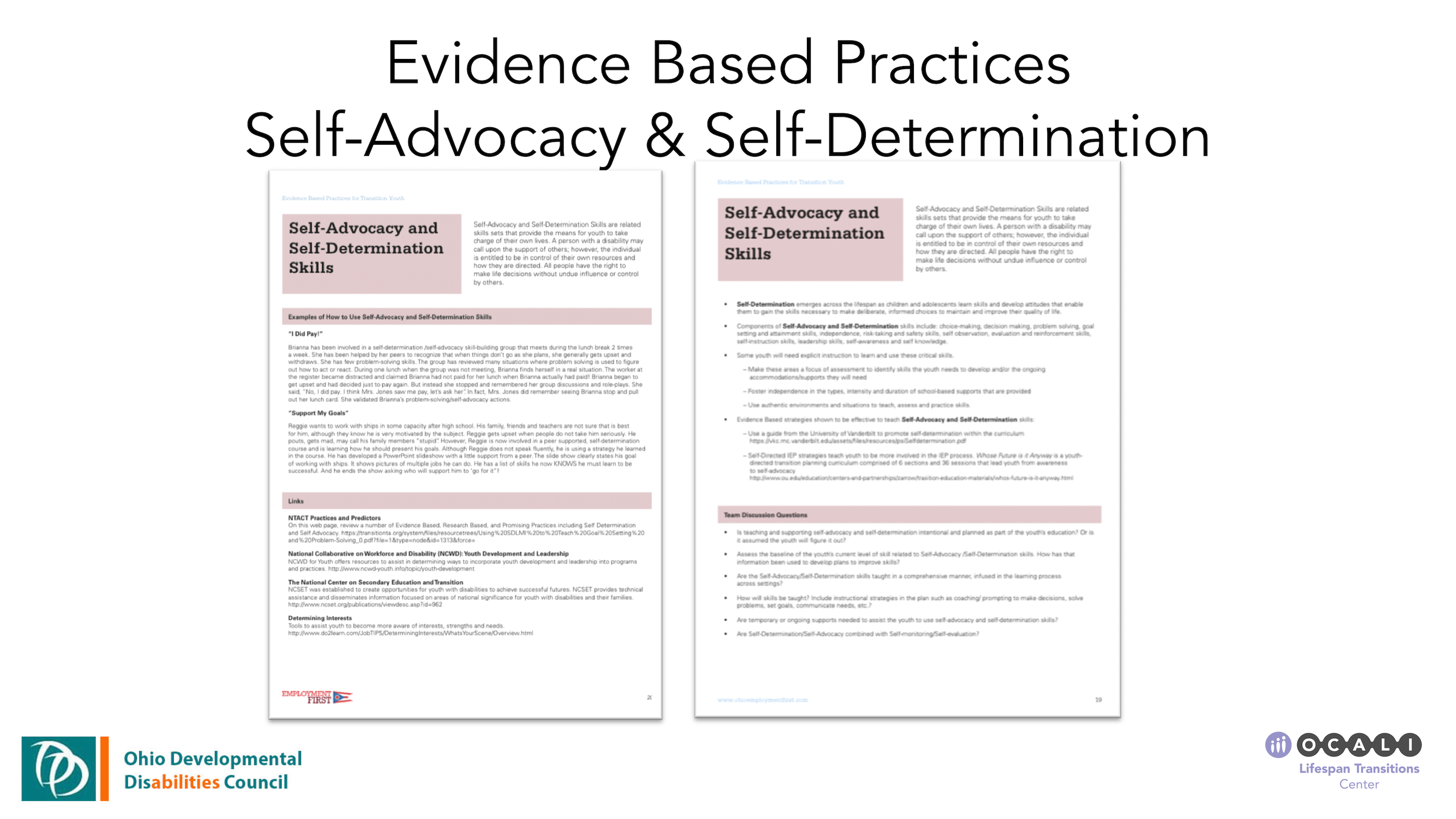 S10 Slide Two Preview: Evidence Based Practices