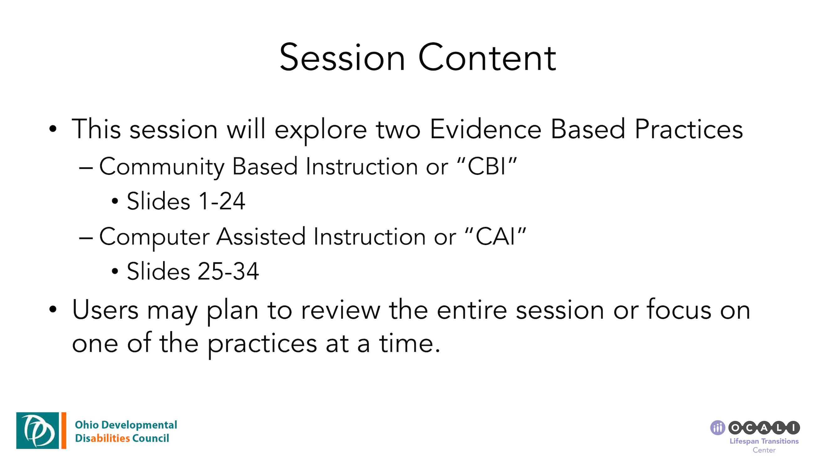 S11 Slide Two Preview: Session Content